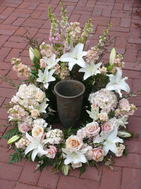 Blush Rose Urn Surround ( shown at $250.00)